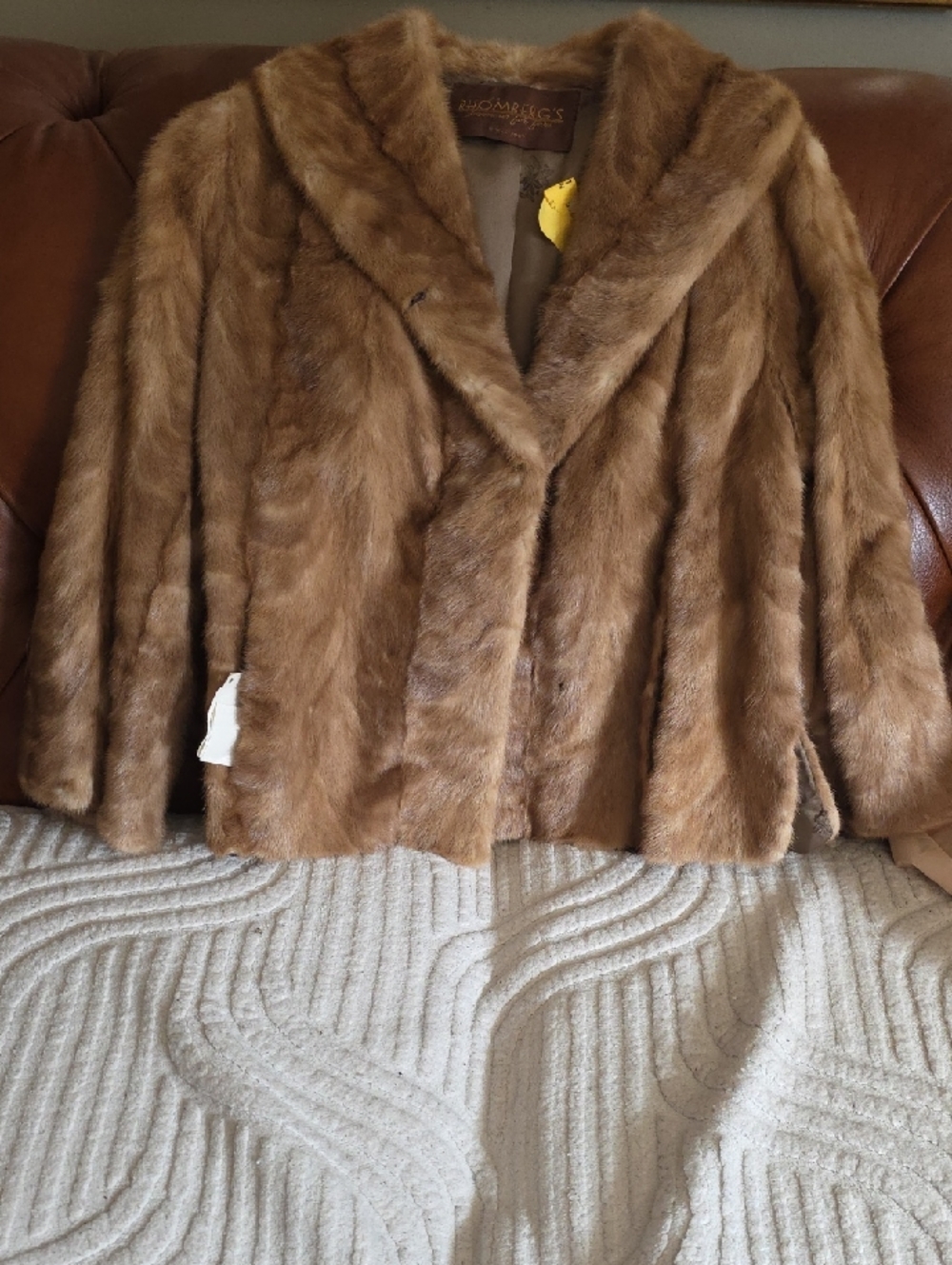 Beautiful Size 6 vintage mink stroller with slightly belled sleeves